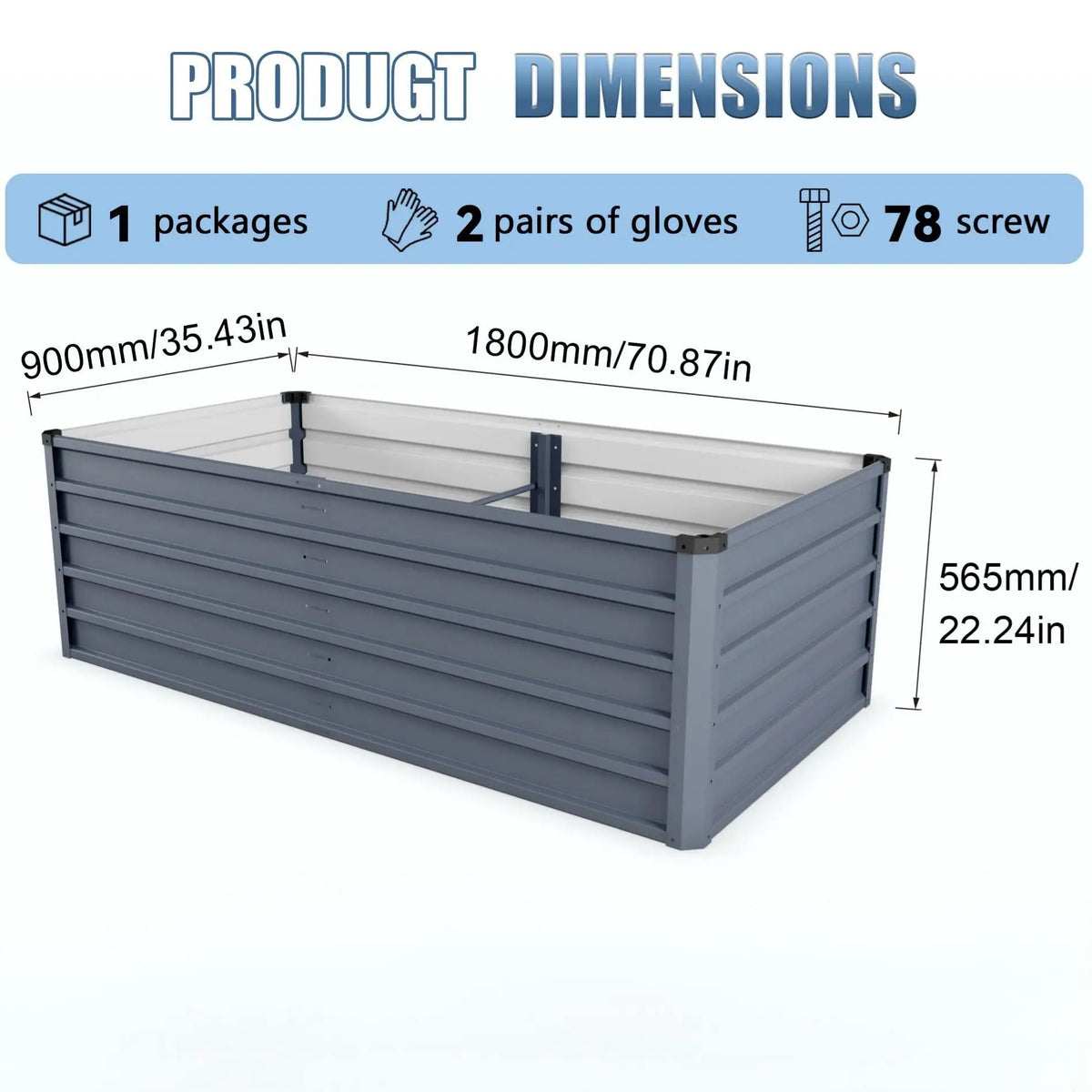 Raised Garden Bed | Coated Steel | Reinforced Frame | Large Outdoor