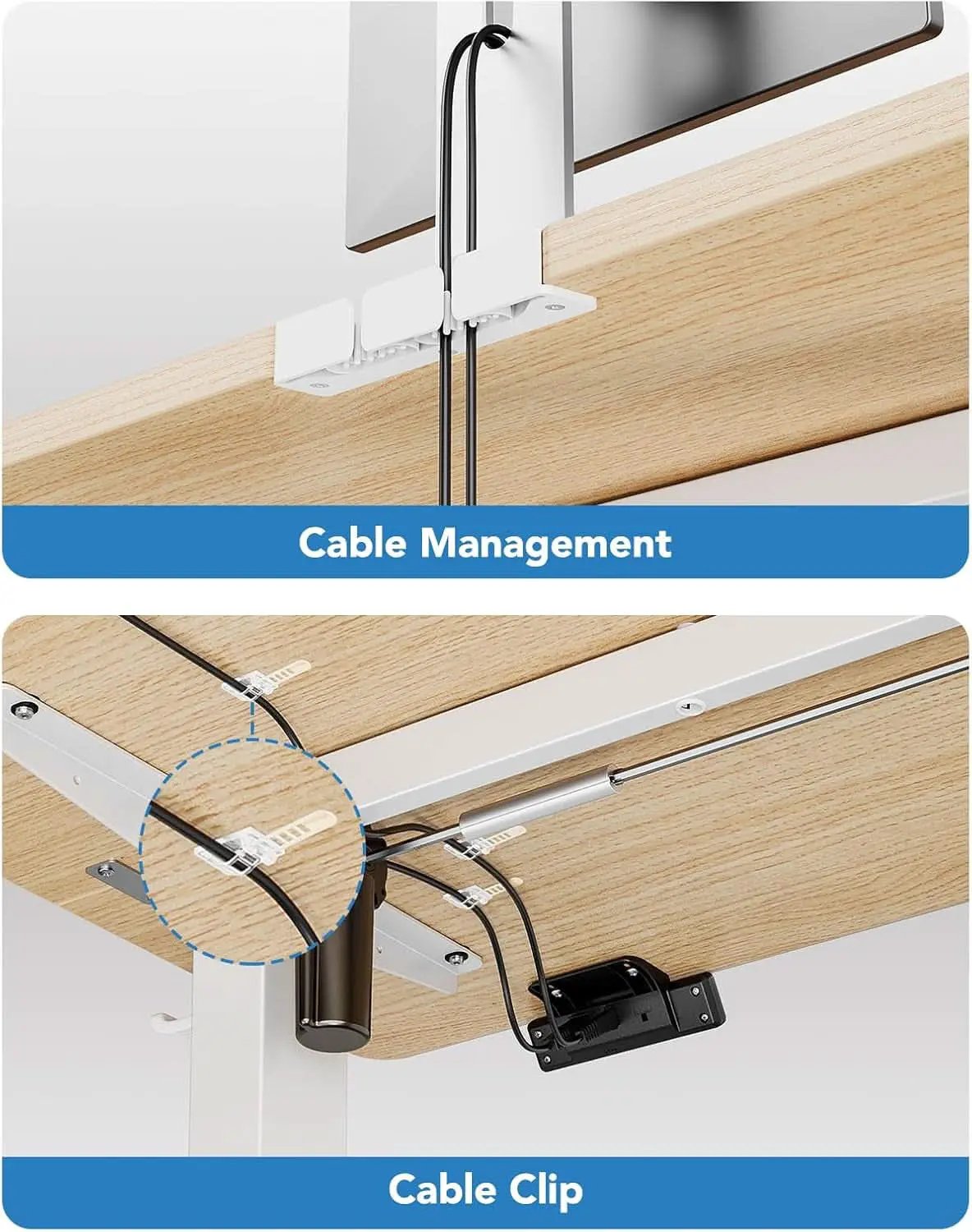 48 Inch Natural Electric Standing Desk With Memory Presets from PriceLows™