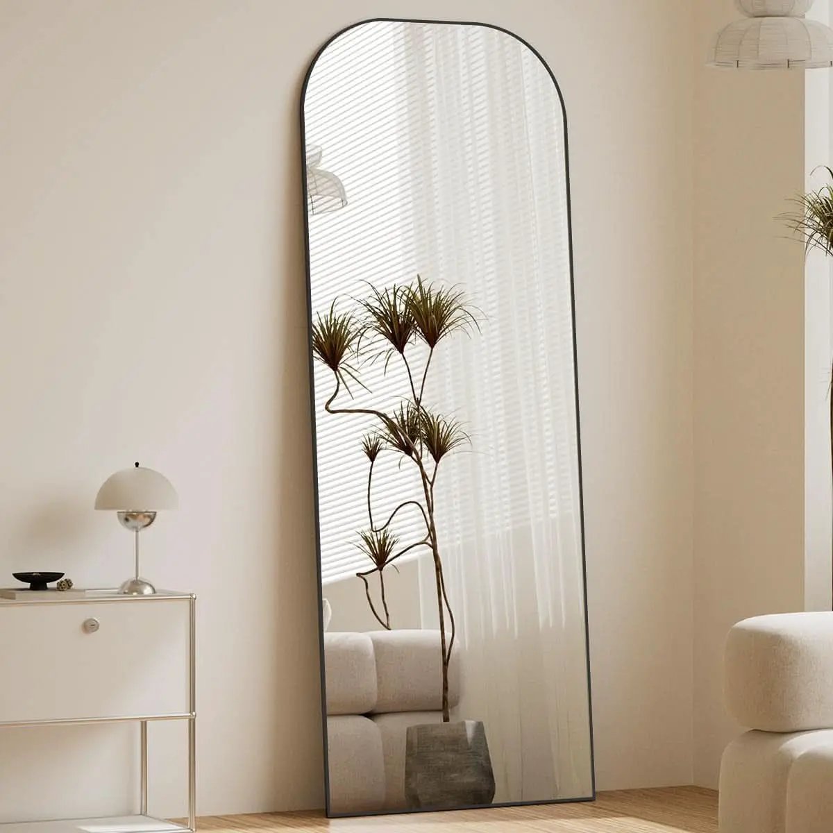 56x21 Inch Black Full Length Floor Mirror With Stand from PriceLows™