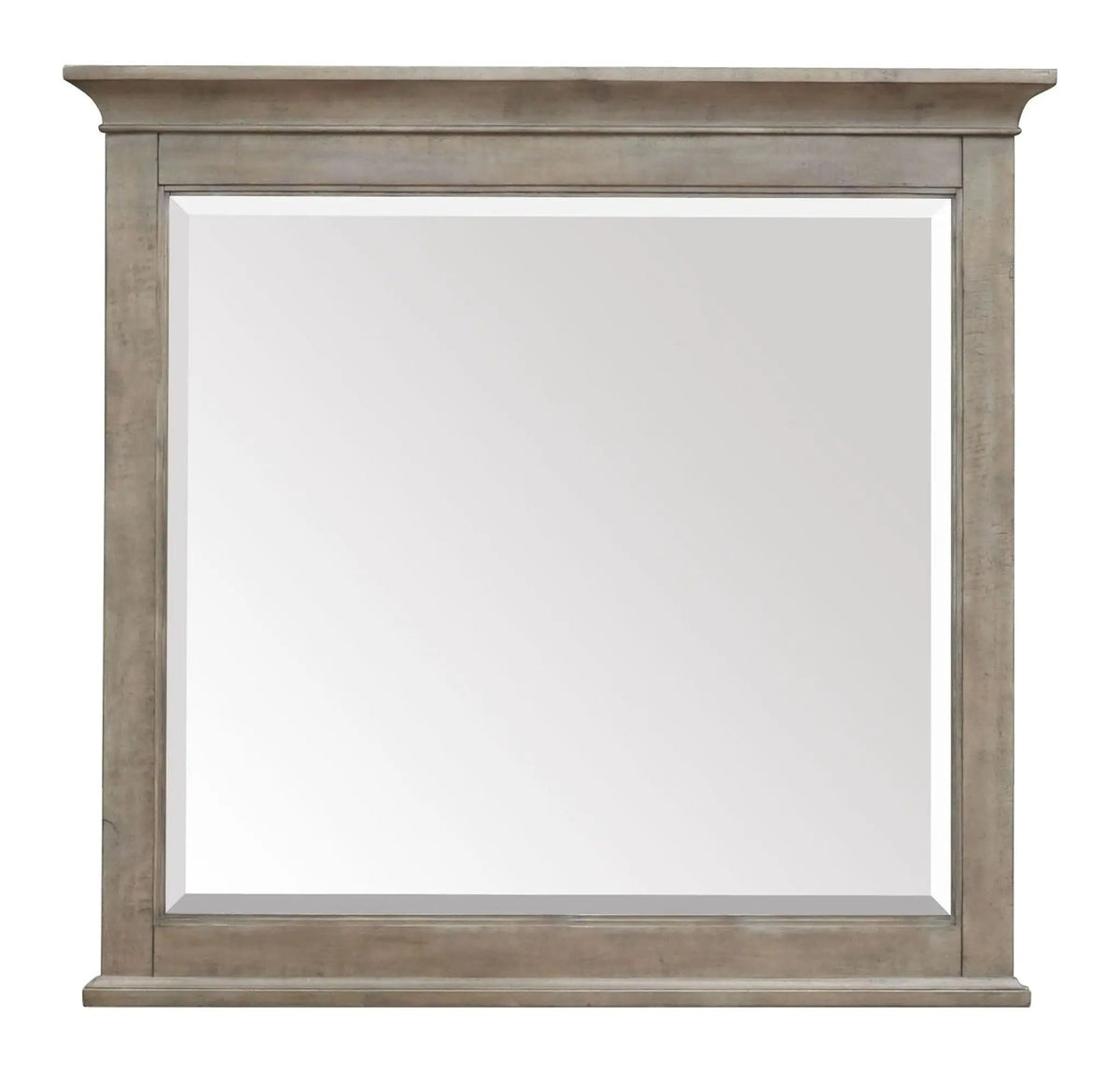 Paxton Place Wood Landscape Mirror | 2.5 x 42 x 40 in | Veneer & Wood | Dove Tail Gray