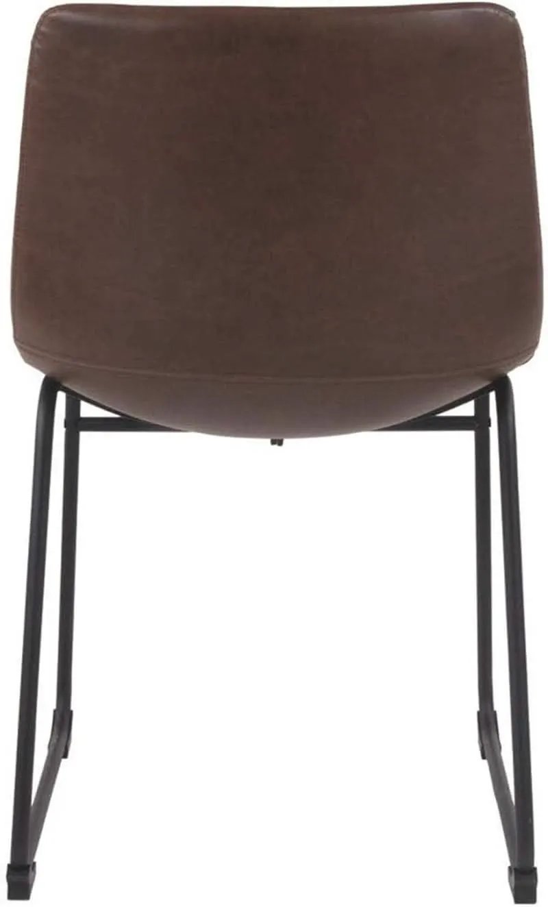 Mid Century Centiar 18.75 Inch Dining Bucket Chairs Set Of 2 Black And Brown from PriceLows™