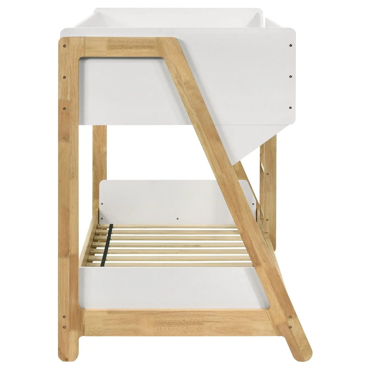 Wyatt Wood Twin Over Twin Bunk Bed White and | 79.75 x 44.5 x 60.75 in | Wood | Natural