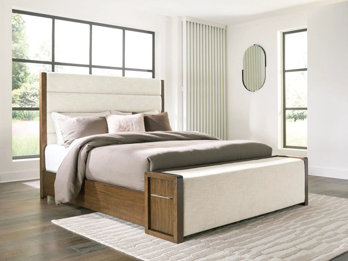 Upholstered Storage Bed | Contemporary Fabric | Integrated Drawers