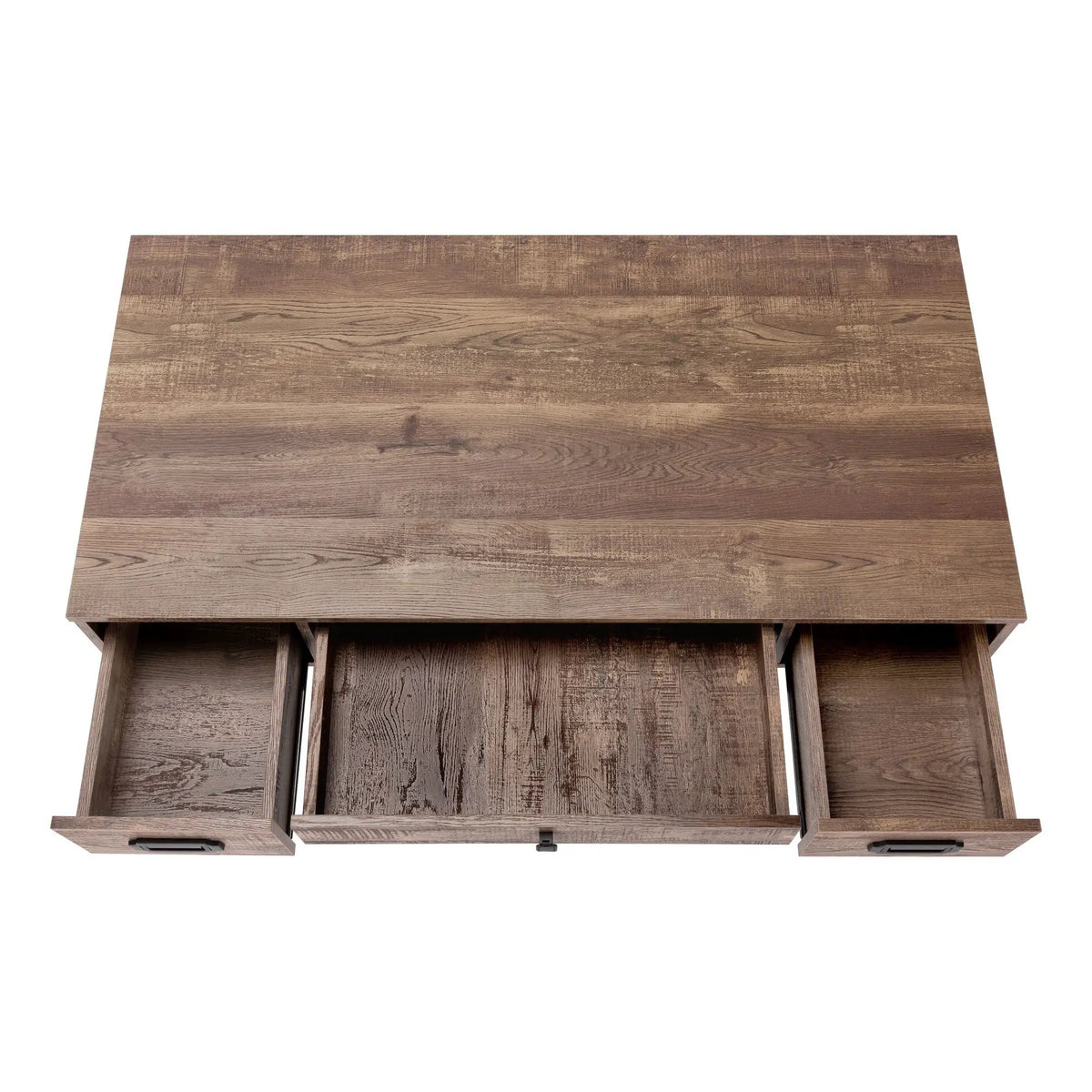 Transitional Computer Desk | Thick Paneled Design | Two Side Drawers | Metal Glides