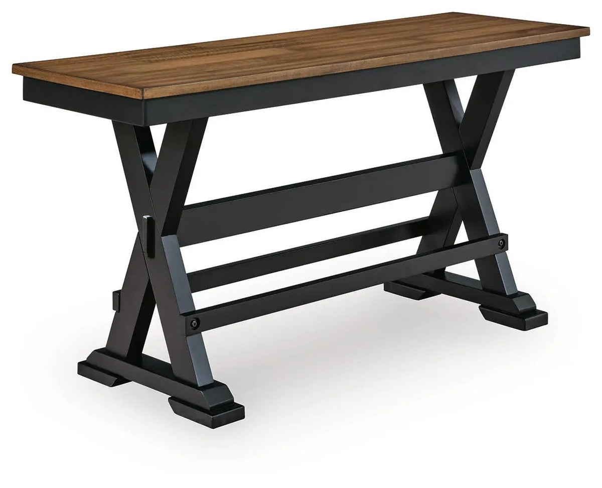 Wildenauer Dining Bench | 48 Inch Width | Modern Farmhouse Style | Two-Tone Finish