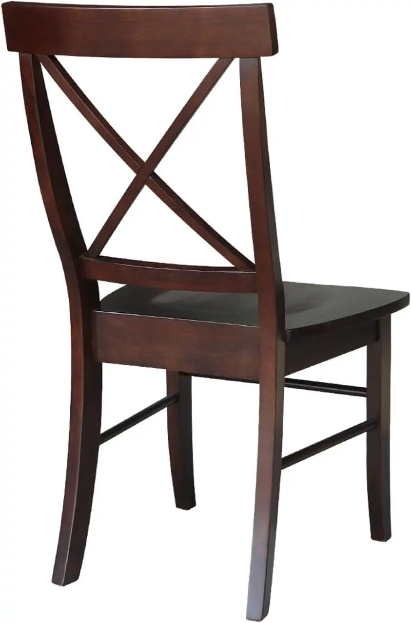 X Back Dining Chair In Java Finish With Solid Wood Seat from PriceLows™