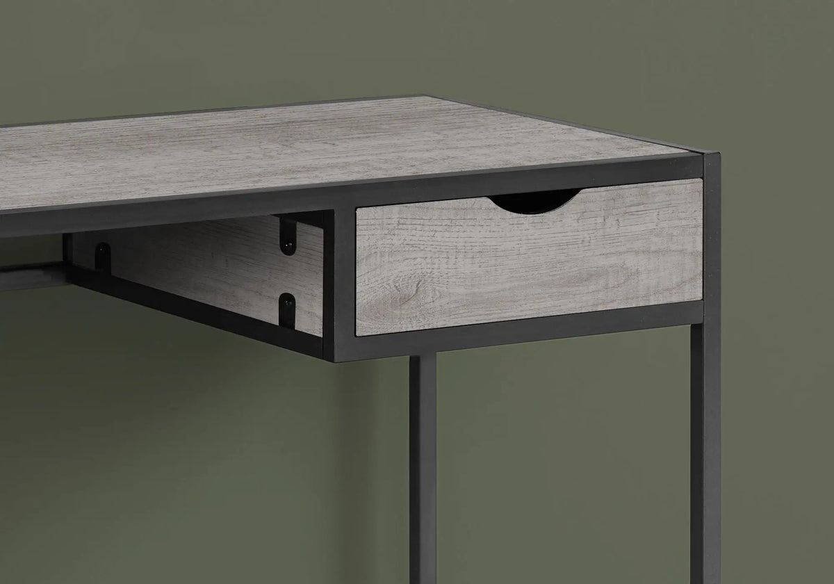 Laptop Computer Desk | 1 Storage Drawer | Slender Metal Frame | Space-Saving Contemporary Design