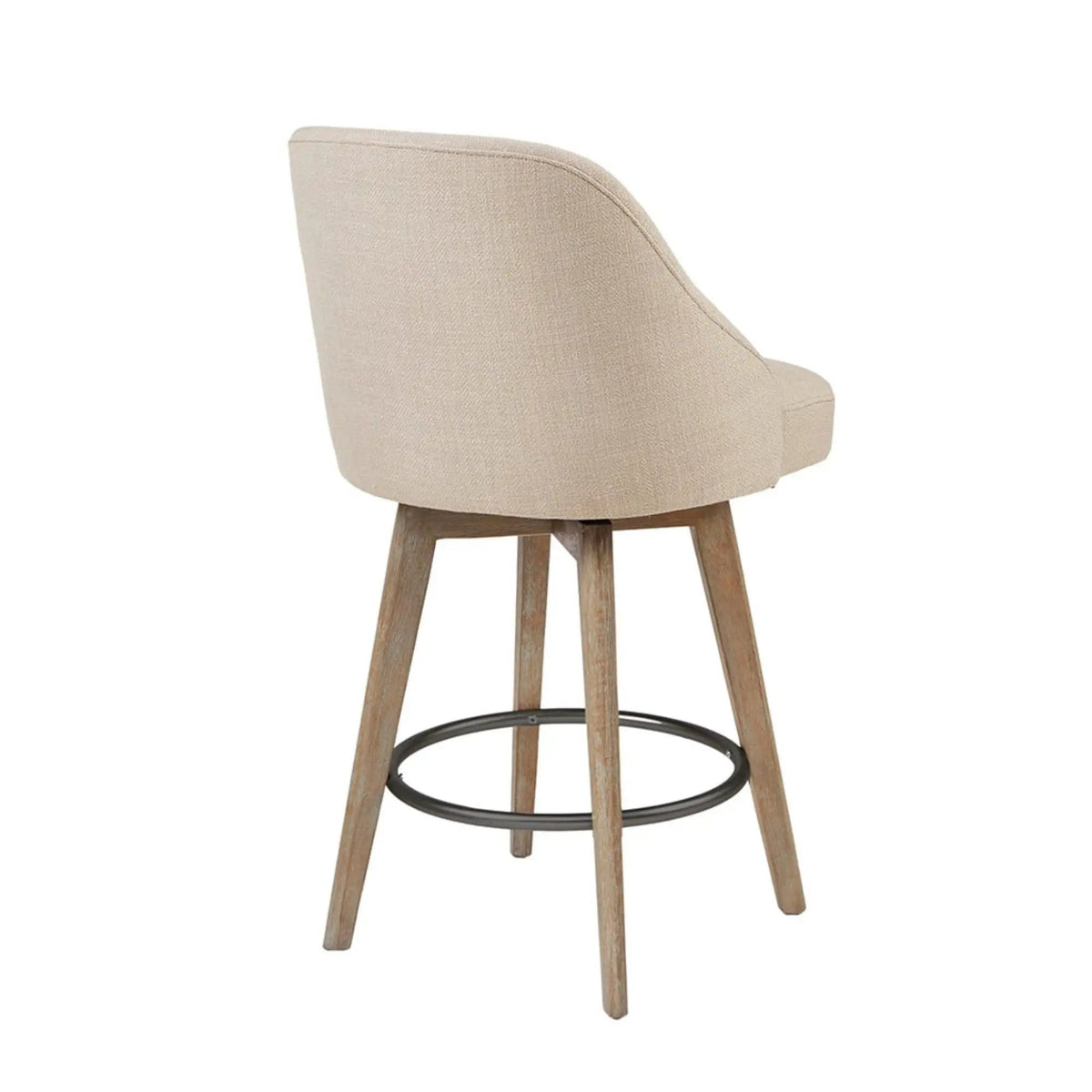 Counter Stool With Swivel Seat Counter Height (24"-27") | 2 Pieces | Solid Wood & Fabric | Home