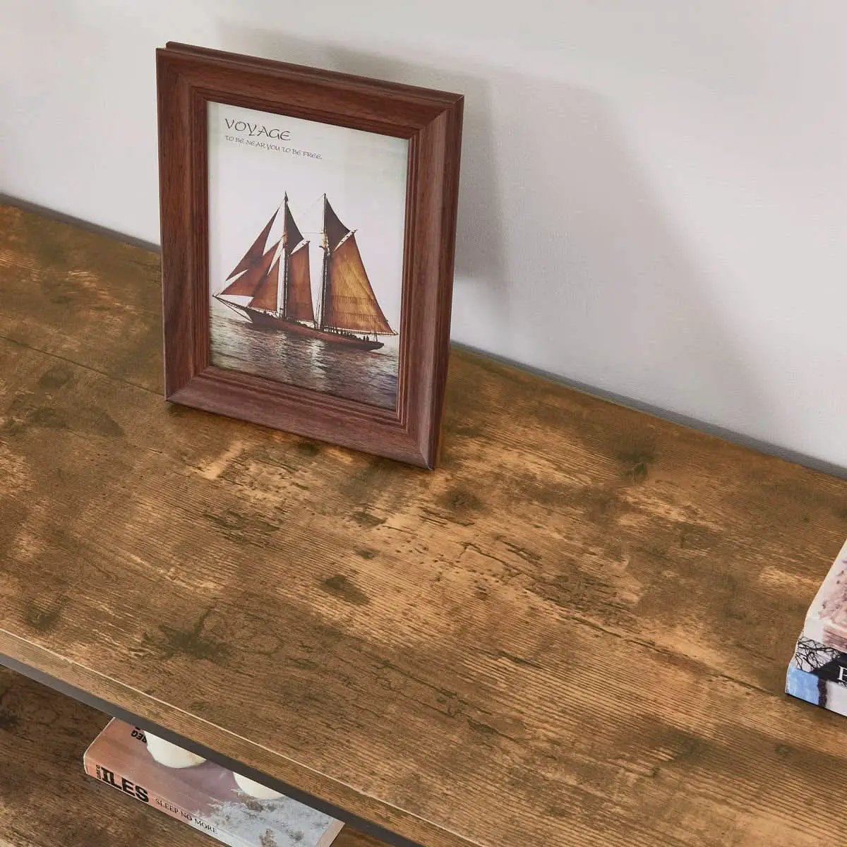 Rustic 47 Inch 3 Tier Sofa Console Table With Open Shelves from PriceLows™