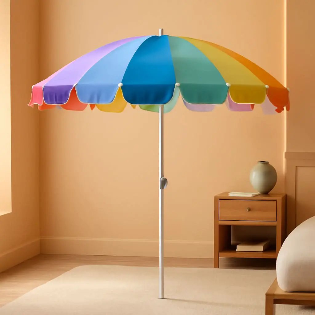 7.5Ft Heavy Duty Beach Umbrella UV 50 Protection Tilt from PriceLows™