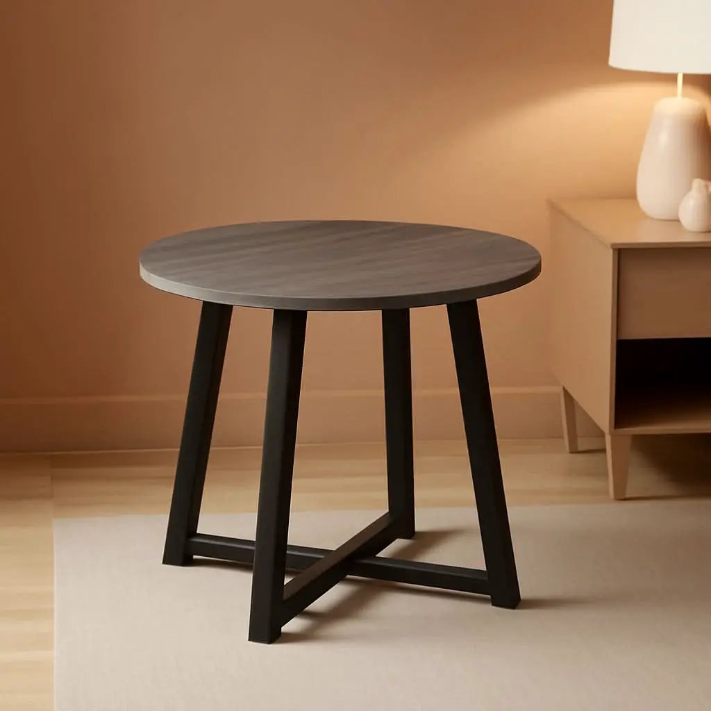 Centiar Mid Century Round Dining Table Gray Metal Legs from PriceLows™