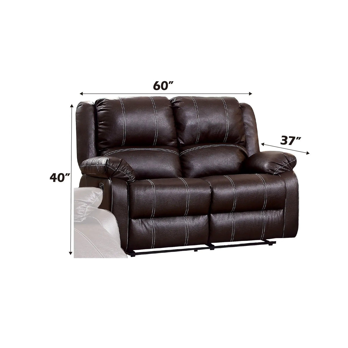 Zuriel Recliner Loveseat | Synthetic Finish | Motion Reclining Mechanism | Classic Style