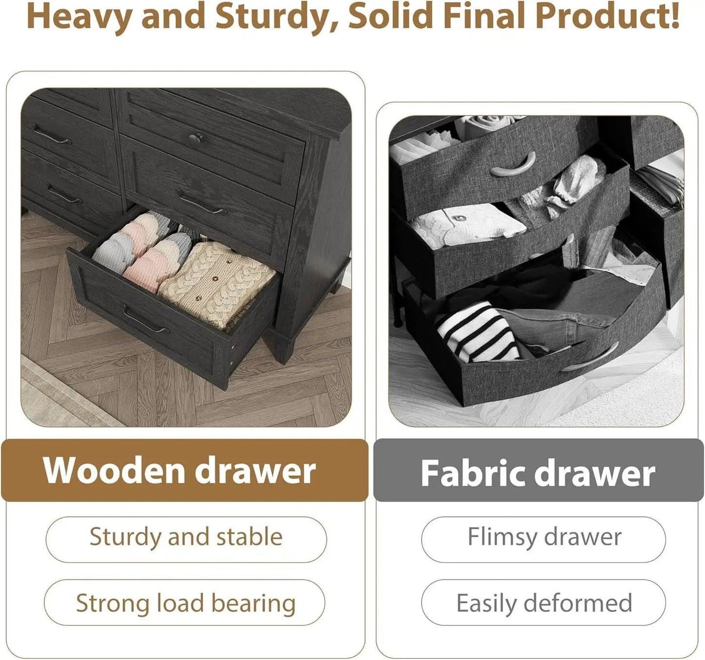 Forty Seven Inches Freestanding Dresser Drawers Deluxe from PriceLows™