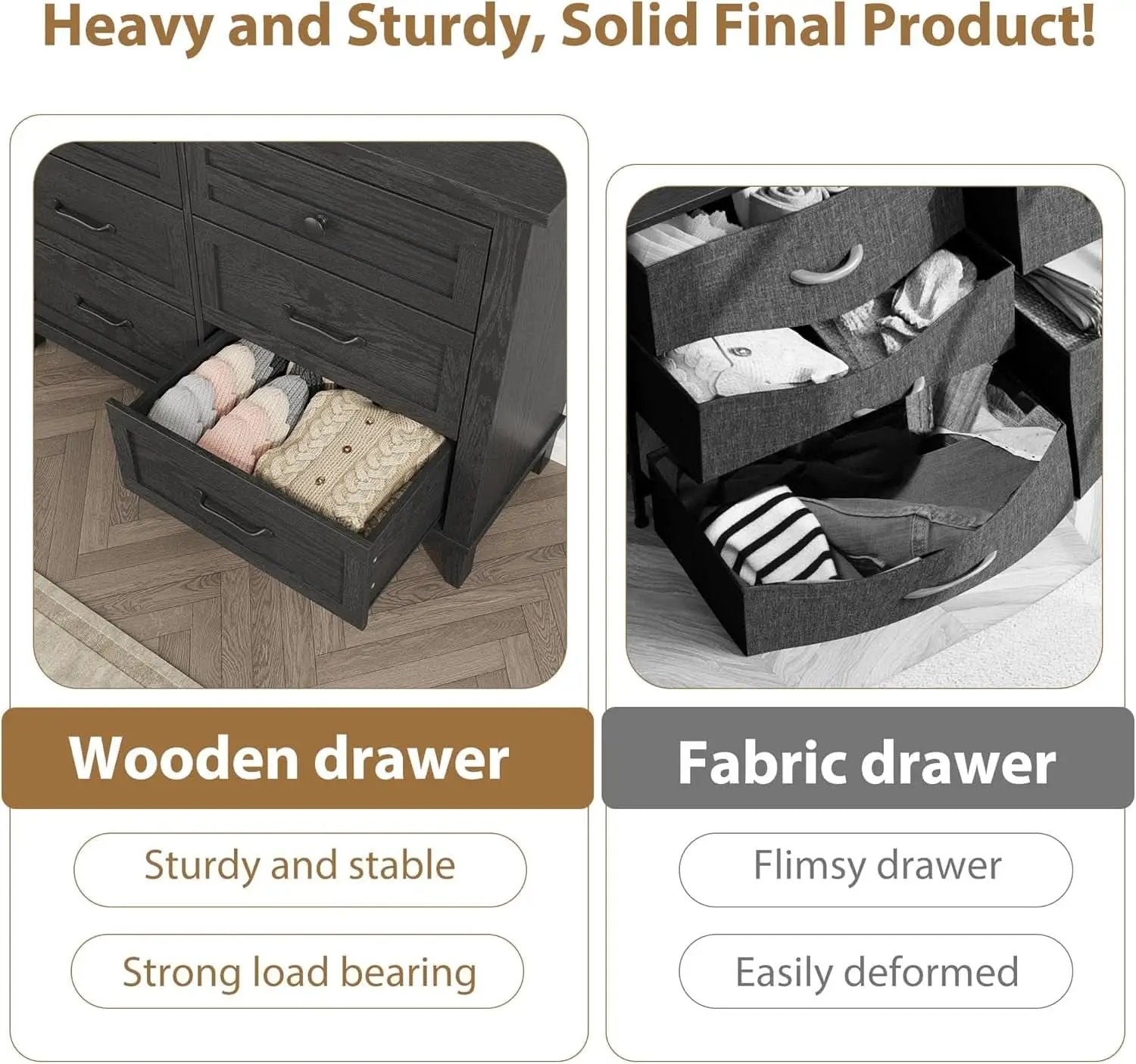 Forty Seven Inches Freestanding Dresser Drawers Deluxe from PriceLows™