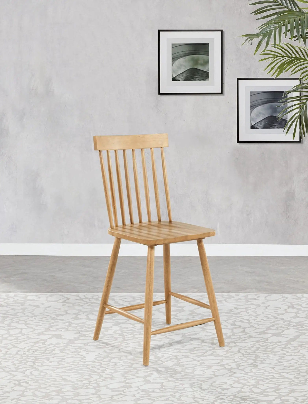 Andrews Windsor Counter Height Dining Side Chair Light Ash (Set of 2) Counter Height | 19 x 22.75 x 43.25 in | Rubberwood & Veneer | Dining Room