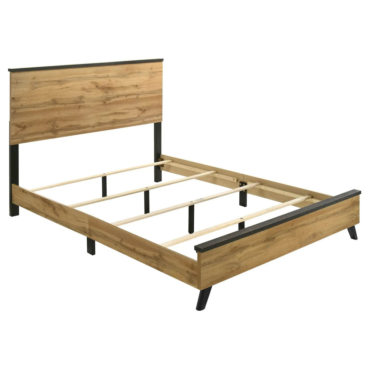 Kaywood 52-inch Eastern King Panel Bed Natural Pine | 78.25 x 85.25 x 51.5 in | Engineered Wood & Veneer | Bedroom