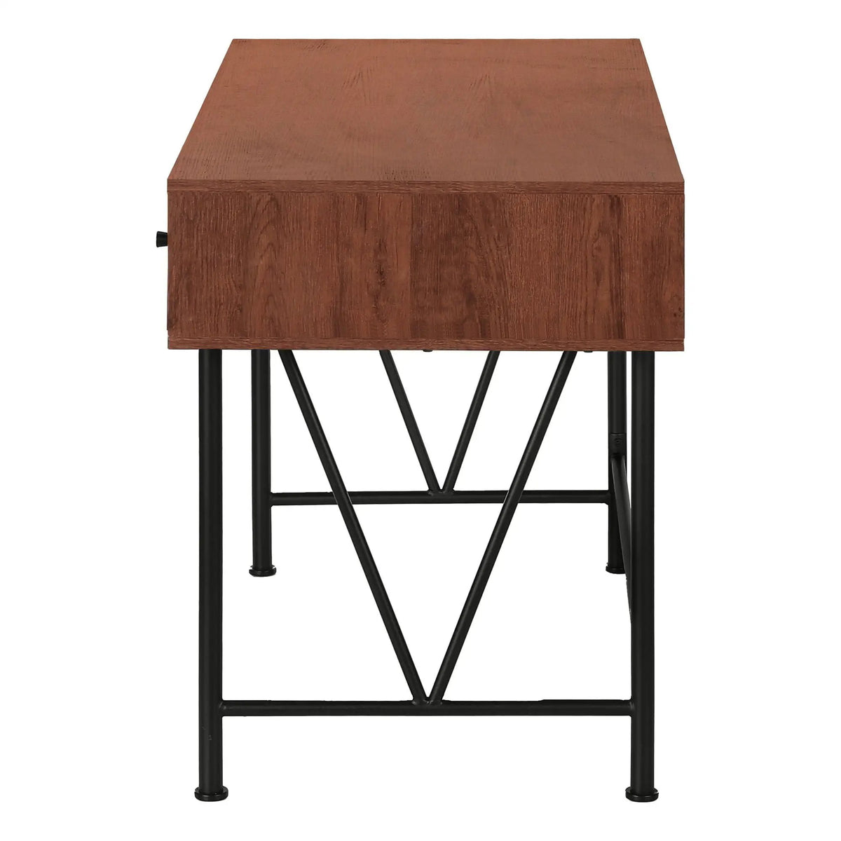 Transitional Computer Desk | Stylish Thick Paneled Design | Two Side Drawers | 30.5 Inch Height