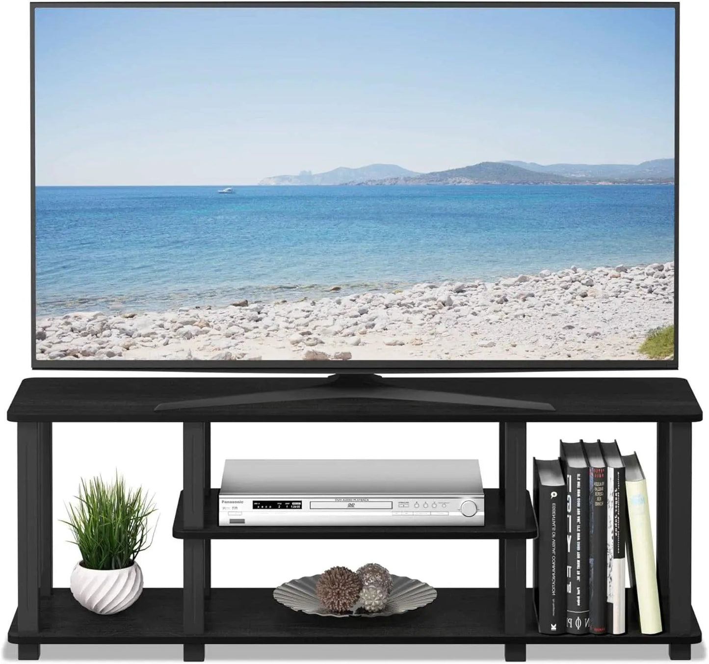 Turn-N-Tube 3-Tier TV Stand For 50-Inch TV Americano Black from PriceLows™