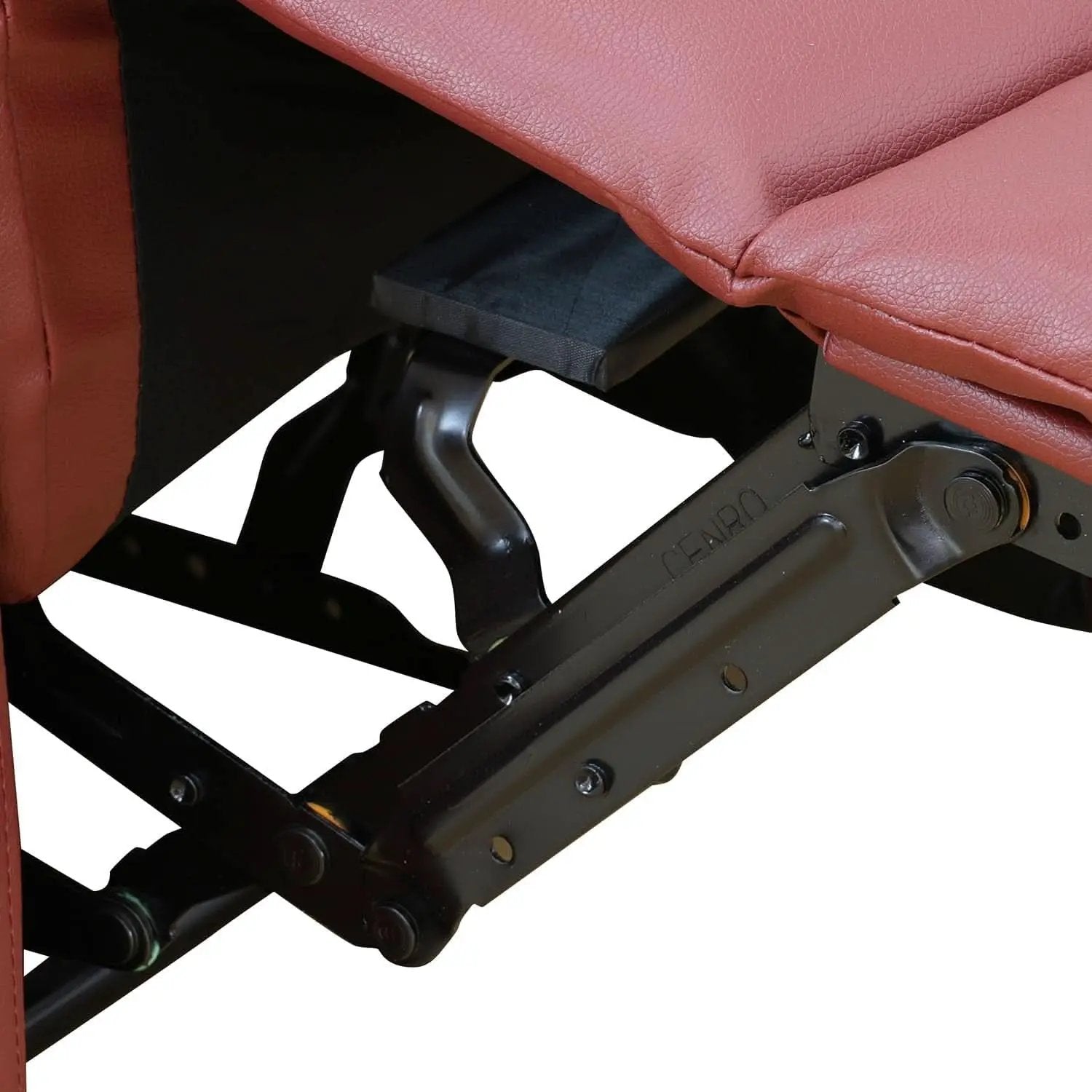 Red Faux Leather Reclining Loveseat With Storage Console from PriceLows™