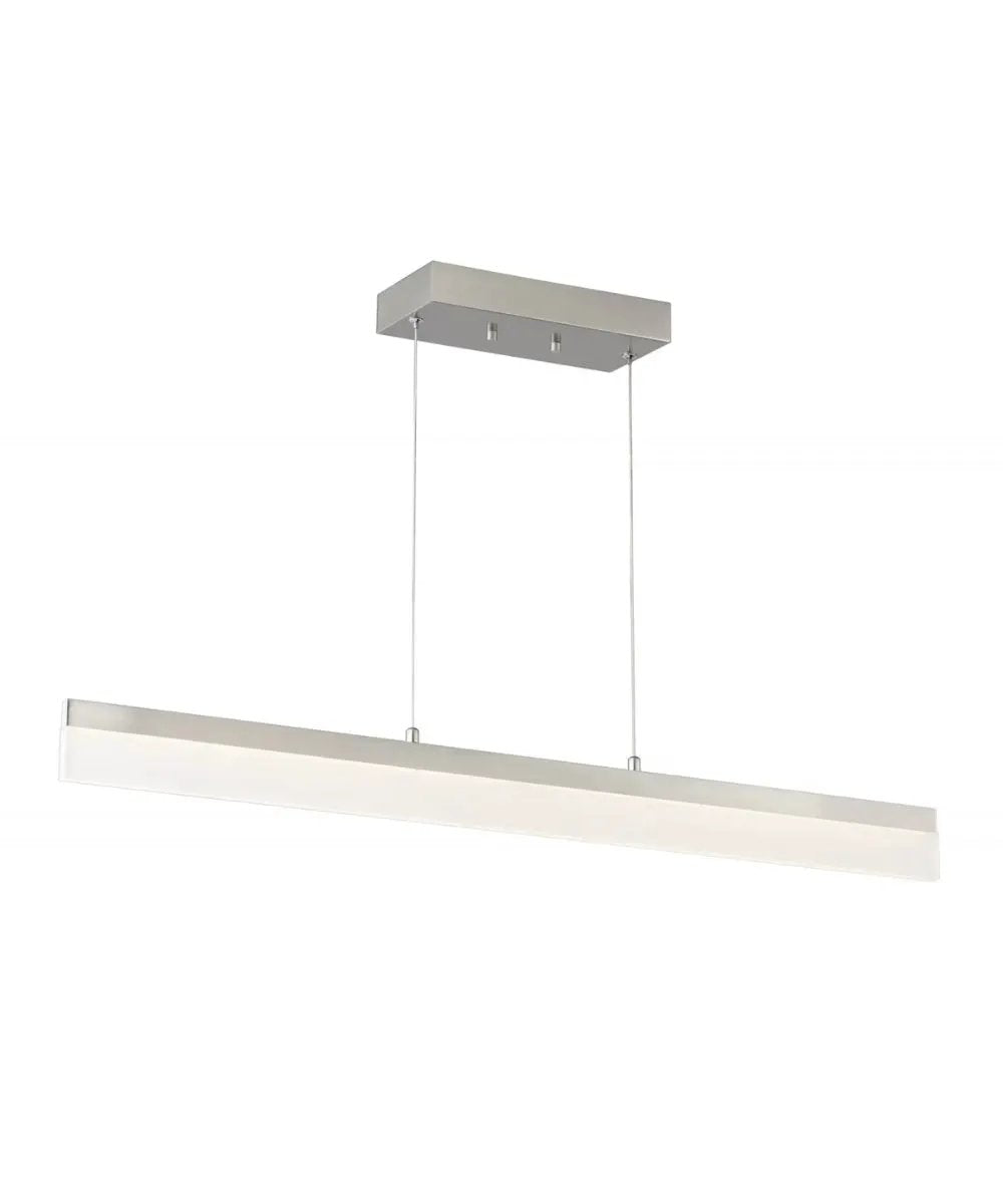 LED Linear Island Light | 36 Inch | Brushed Nickel | Acrylic Shade