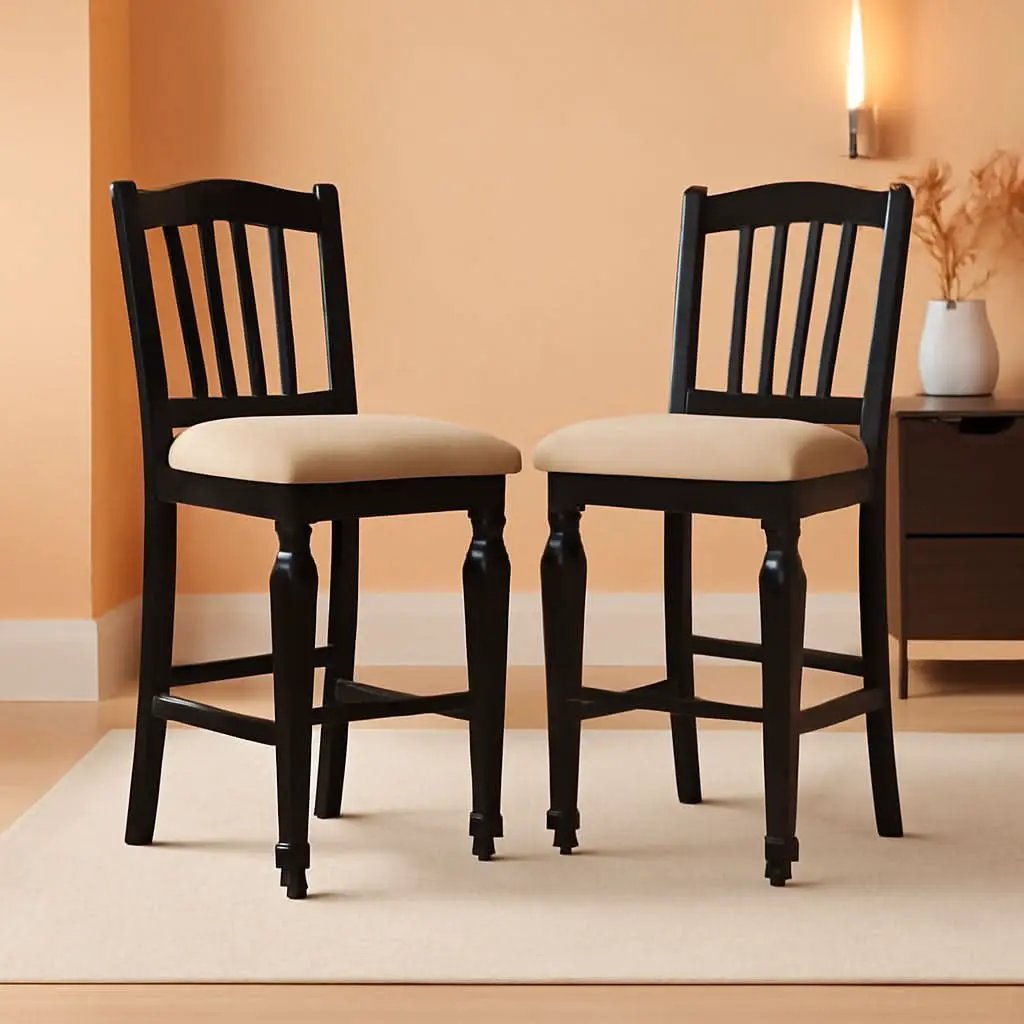 Black Counter Height Kitchen Chairs Set Of 2 For Dining from PriceLows™