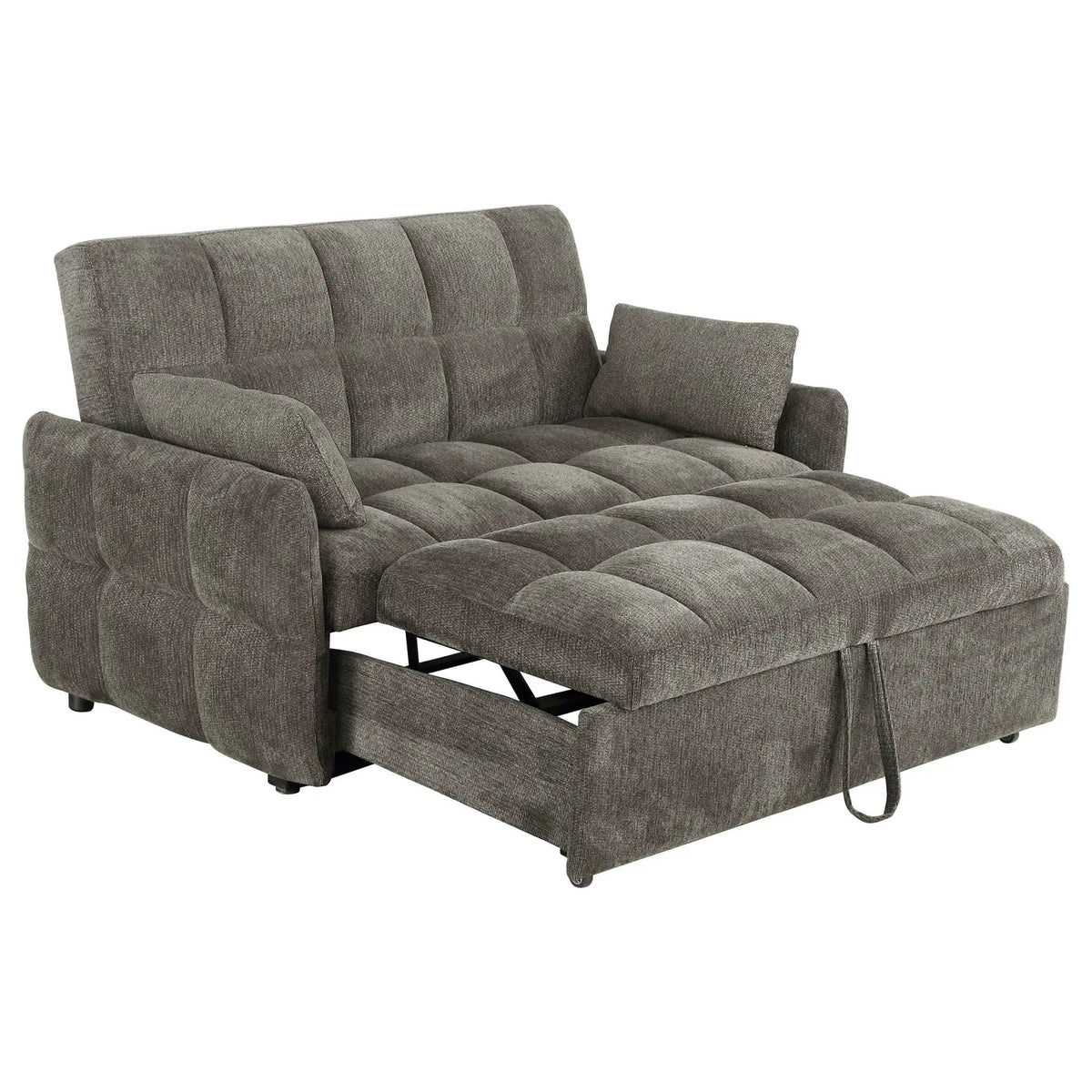 Cotswold Upholstered Convertible Sleeper Sofa Bed Dark | 59 x 32.25 x 36 in | Chenille | Grey