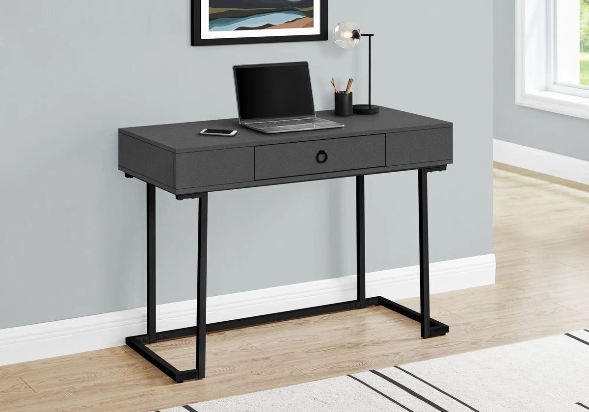 Glossy Computer Desk | Large Center Drawer | Laminate Finish | 41.75 Inch Length