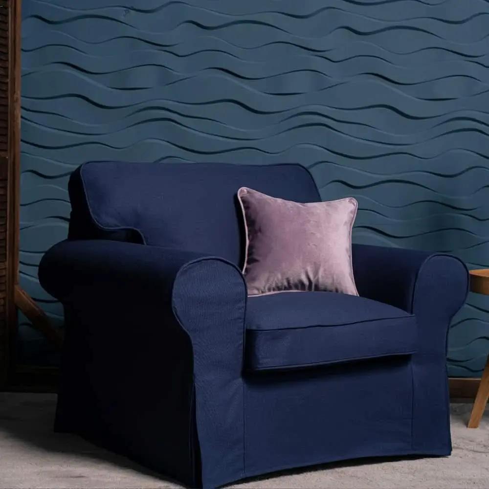 Ektorp Armchair Slipcover Cotton Blue For Ikea Ektorp Chair from PriceLows™