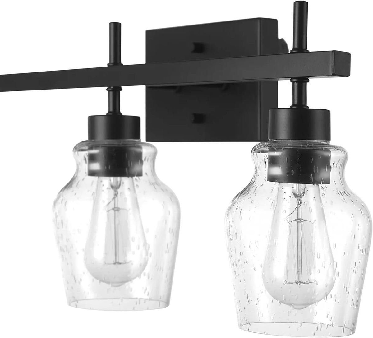 Bathroom Hardware Set | Matte Black | 3 Light Vanity | 5 Piece Kit