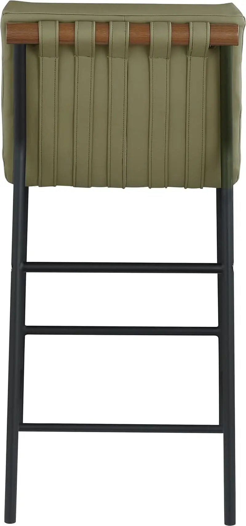 Olive Green Vegan Leather Counter Stool With Black Frame from PriceLows™