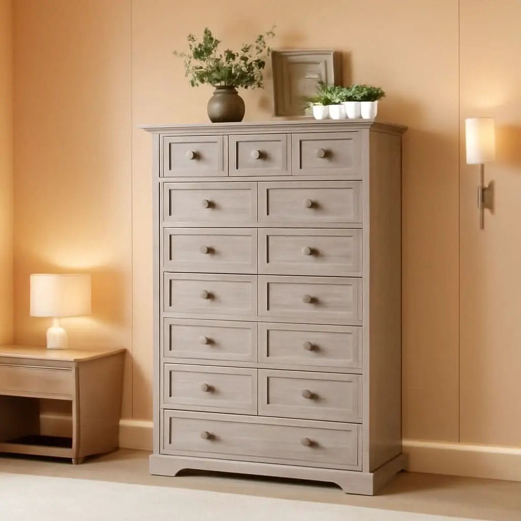 Black 51In Farmhouse Dresser Storage Organization Drawers from PriceLows™