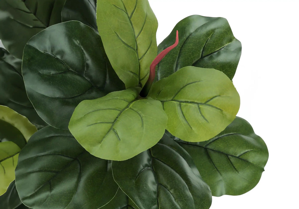 47 Inch Artificial Fiddle Tree | 72 Real Touch Leaves | Indoor Faux Floor Plant | Potted