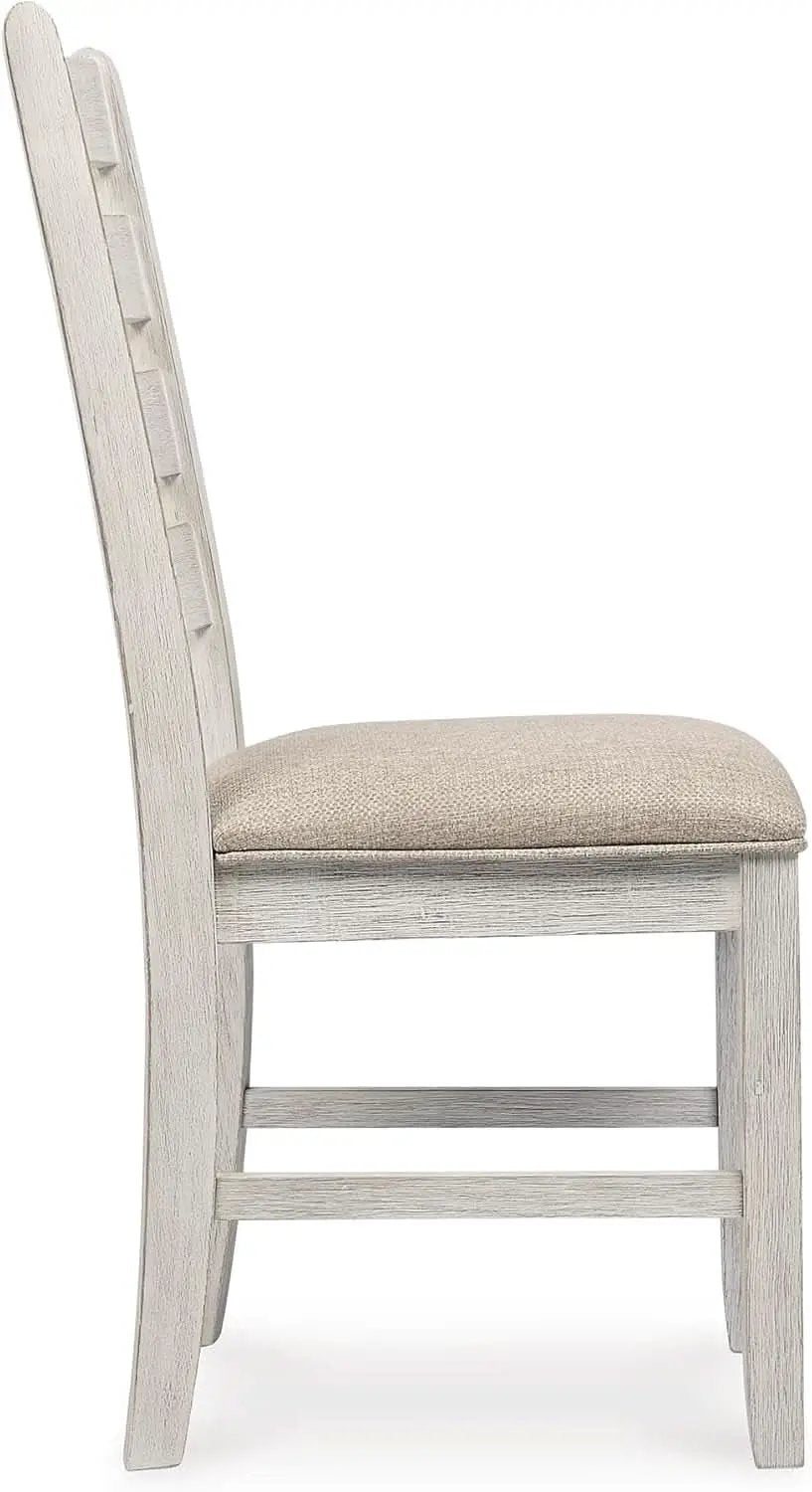 Dining Room Chair Set Of 2 Whitewash Finish Upholstered from PriceLows™