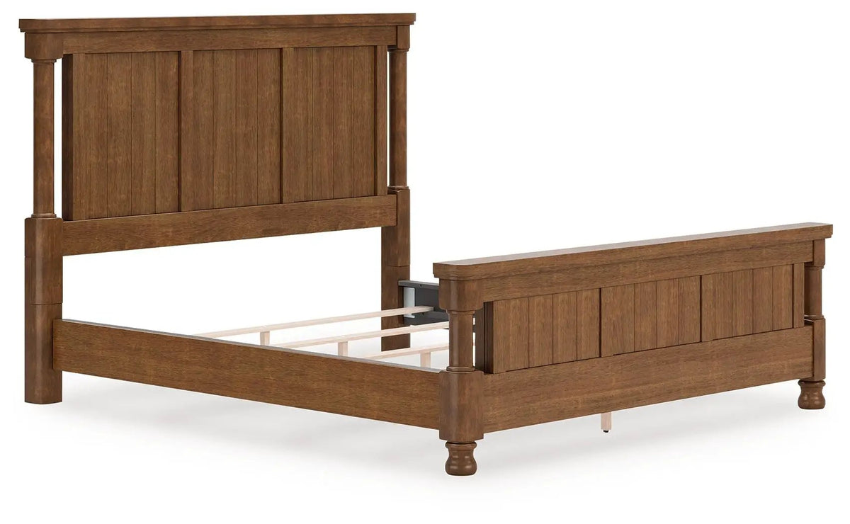 Rowlenstown Poster Bed | Casual Traditional Design | Rubbed Finish | Hefty Silhouette