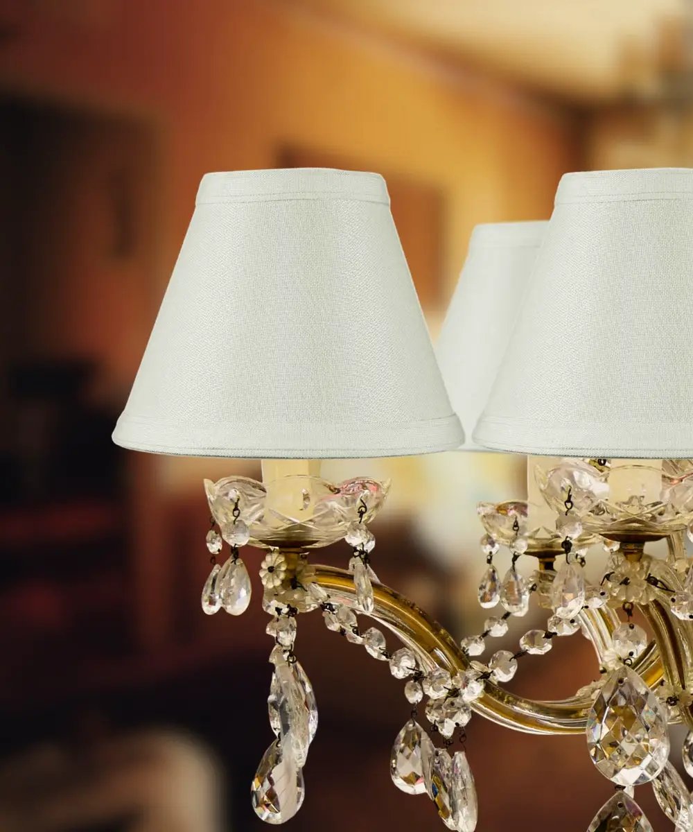 Lamp Shades | Empire Candle Clip | 6 X 5 Inches | Light Oatmeal Set