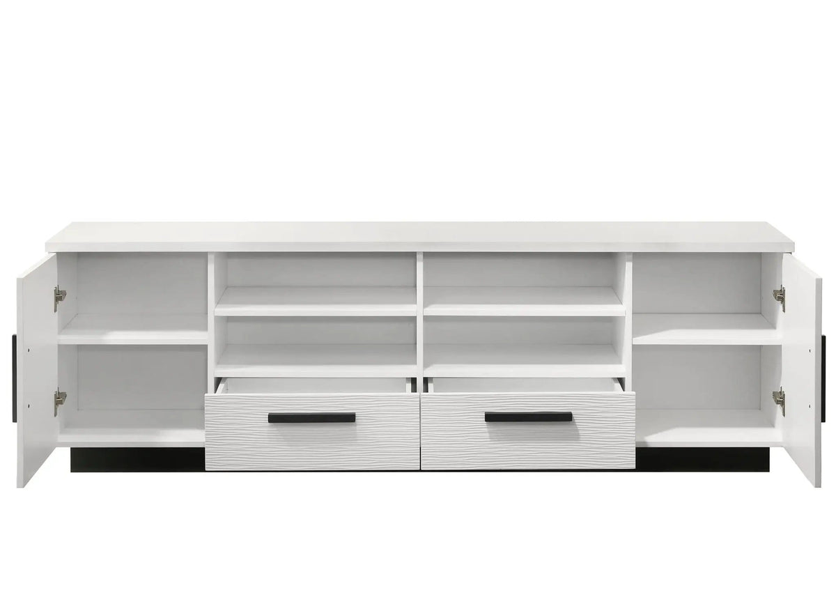 Matilda TV Stand With Drawers | 15.5 x 70.5 x 23 in | Living Room Furniture | White Finish