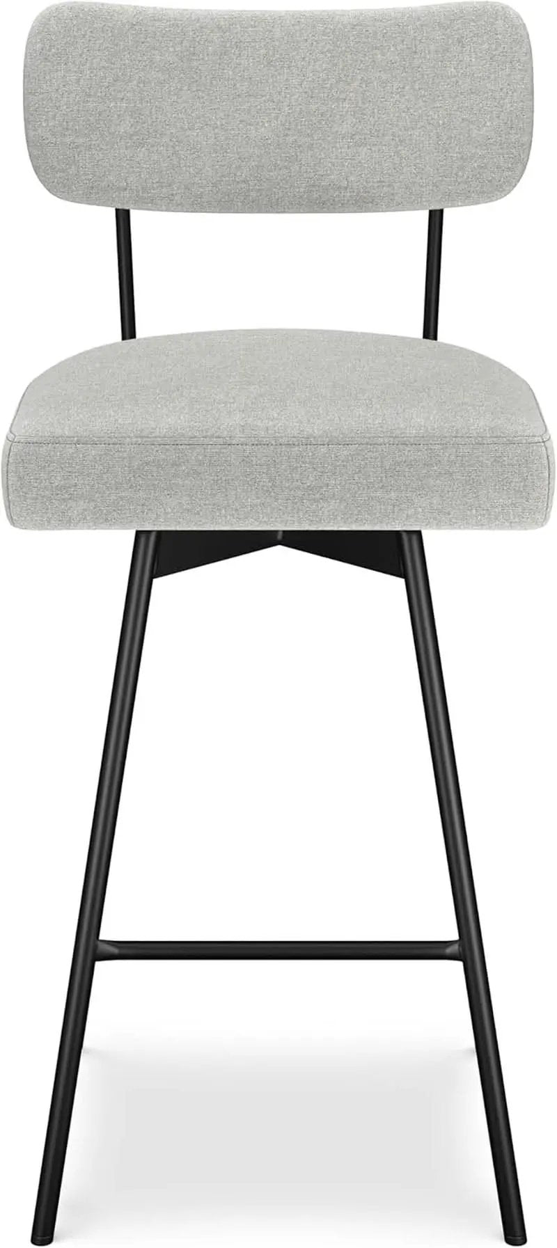 Giselle Swivel Bar Stools Set 2 29 Inch Upholstered Light Grey from PriceLows™