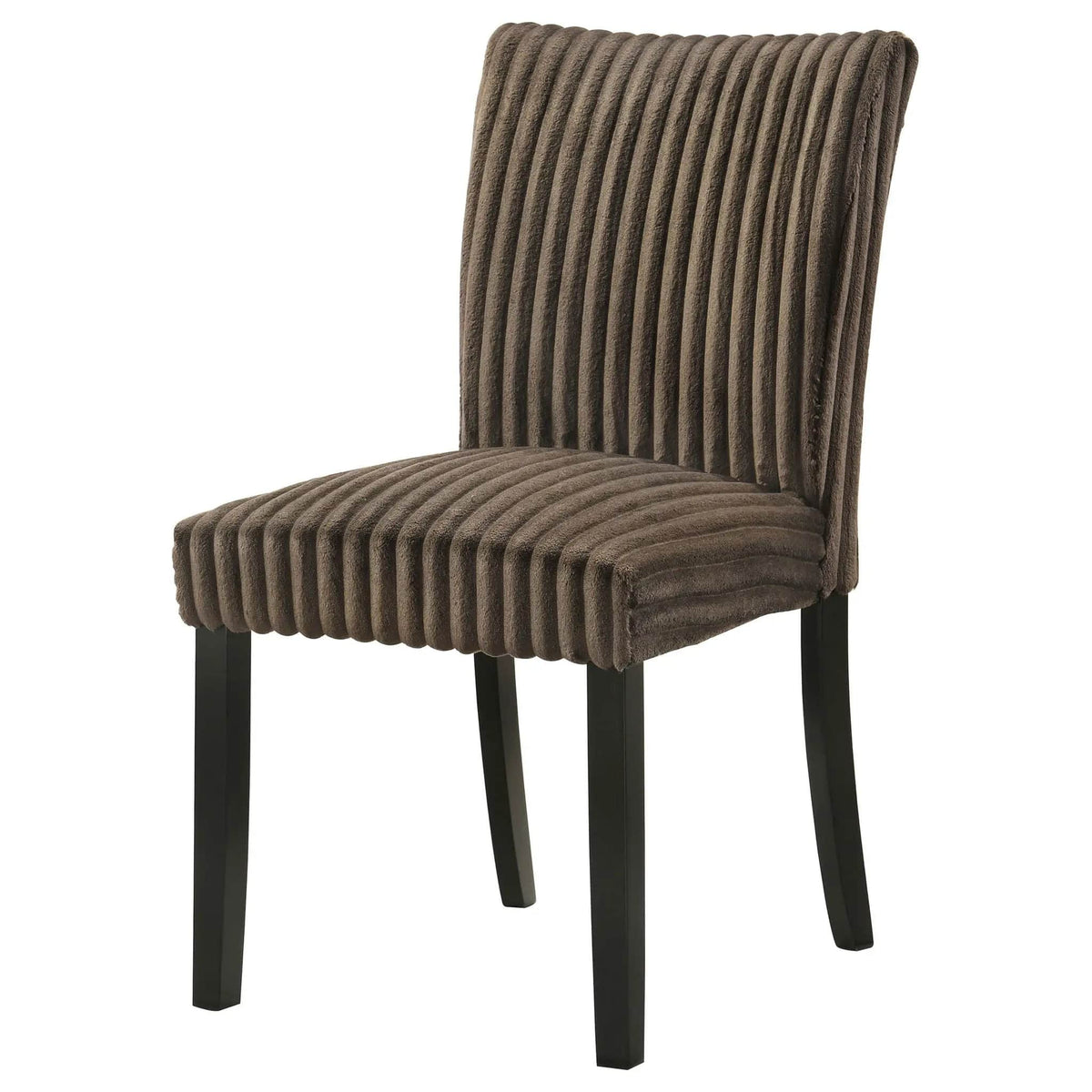 Dermott Upholstered Parson Dining Side Chair Chocolate (Set of 2) | 19.5 x 23.75 x 36.75 in | Rubberwood & Fabric | Dining Room