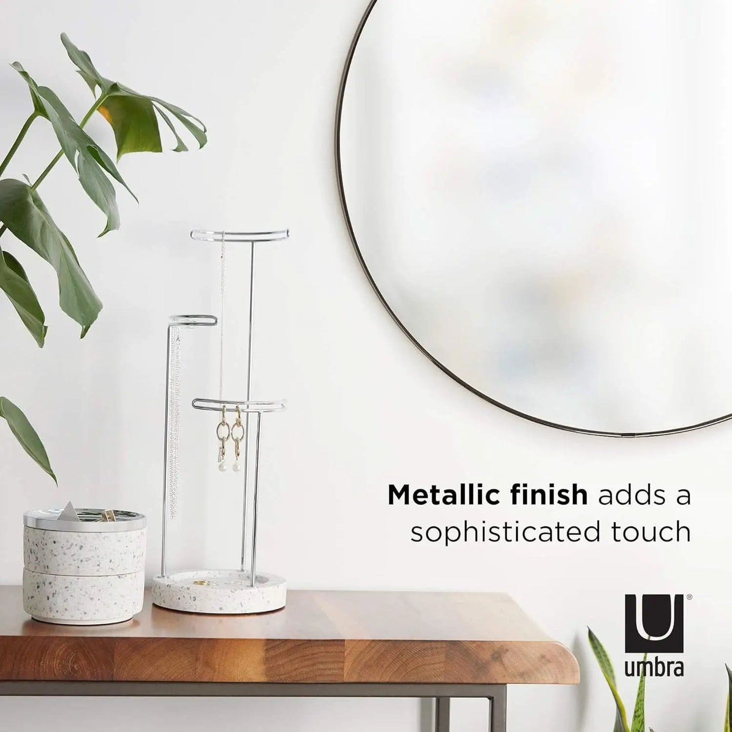 34 Inch Circle Mirror Titanium Finish For Entryways from PriceLows™