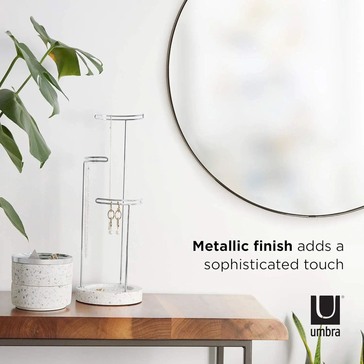 34 Inch Circle Mirror Titanium Finish For Entryways from PriceLows™
