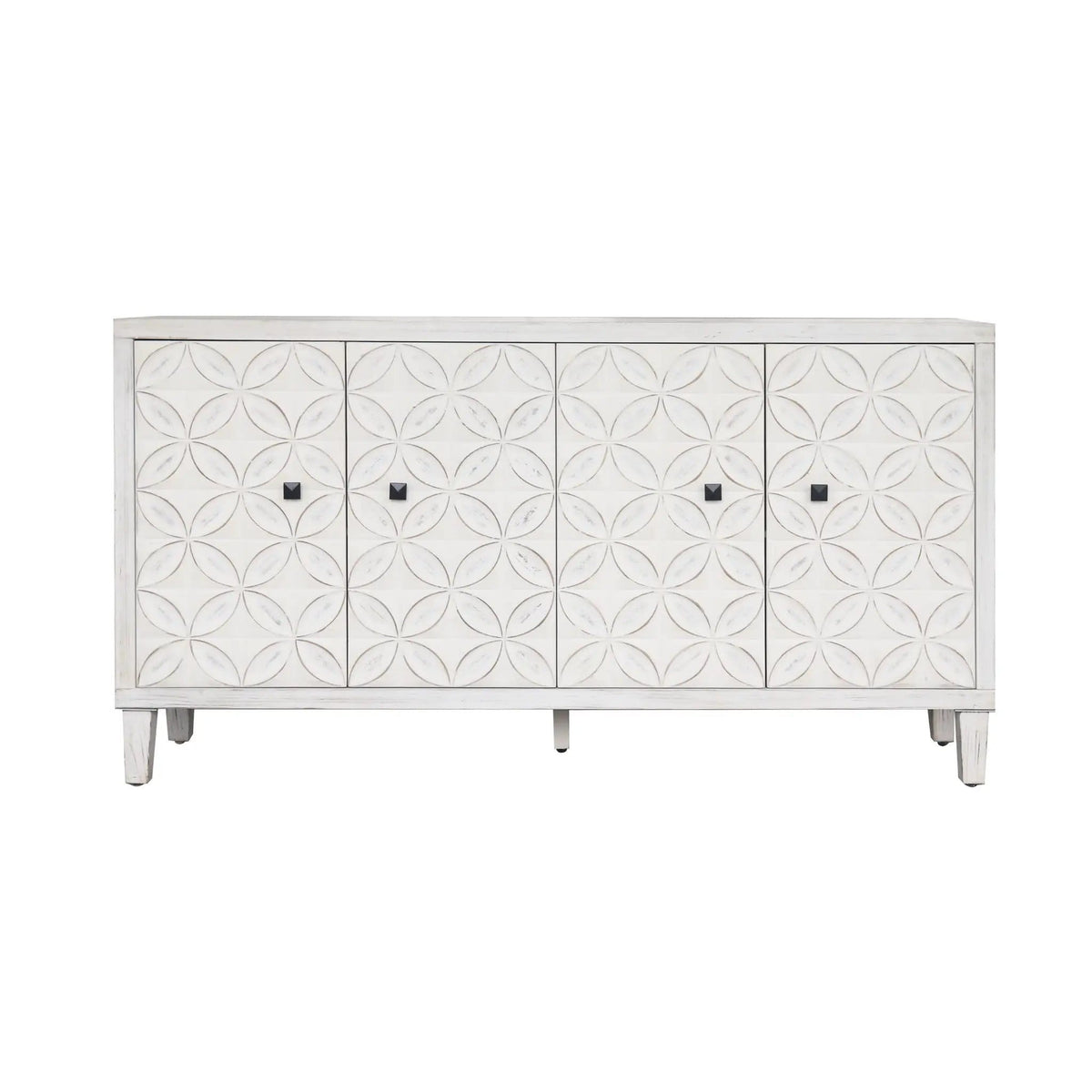Accent Cabinet 4 Door Wooden Cabinet Sideboard Buffet Server Cabinet Storage | 59.84 x 15.75 x 31.5 in | Mdf | Dining Room