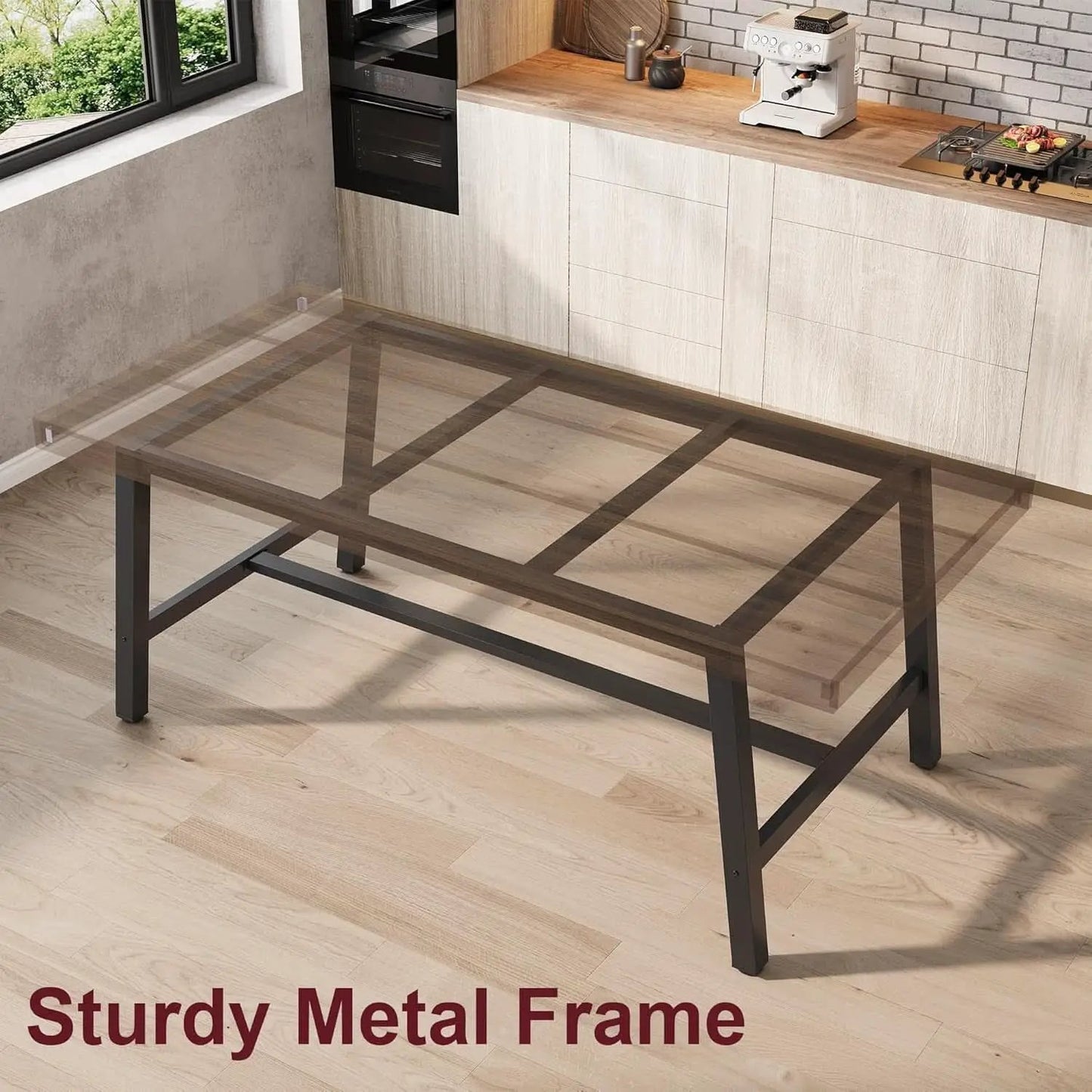 Industrial Dining Table 70.87 Inch Grey For Kitchen from PriceLows™