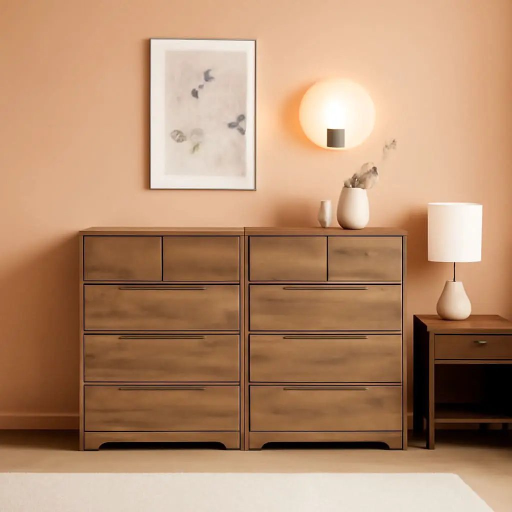 Rustic Brown 5 Drawer Dresser For Bedroom Organization from PriceLows™
