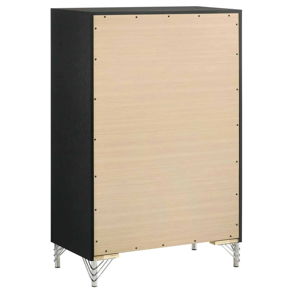 Lucia 5-drawer Bedroom Chest of Drawers | 31.5 x 17.25 x 49.25 in | Metal | Black