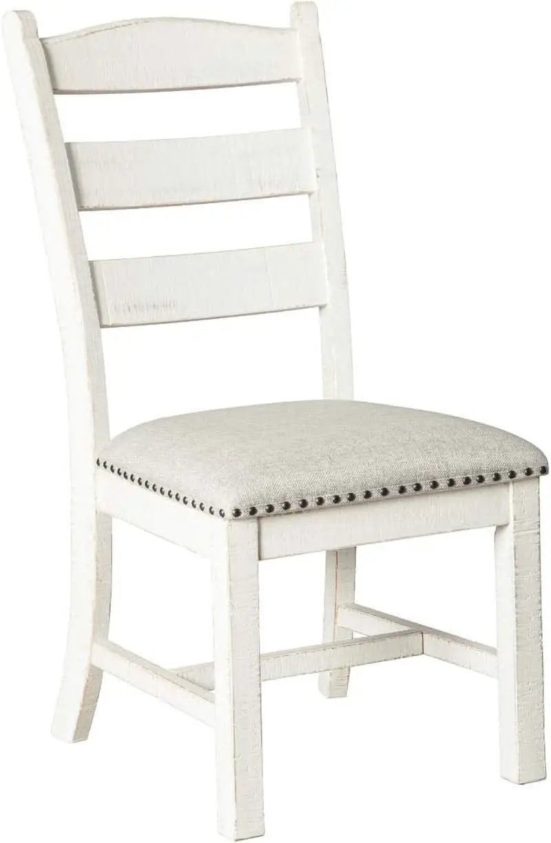 Vintage Farmhouse Cushioned Dining Chairs Whitewash 2 Pack from PriceLows™