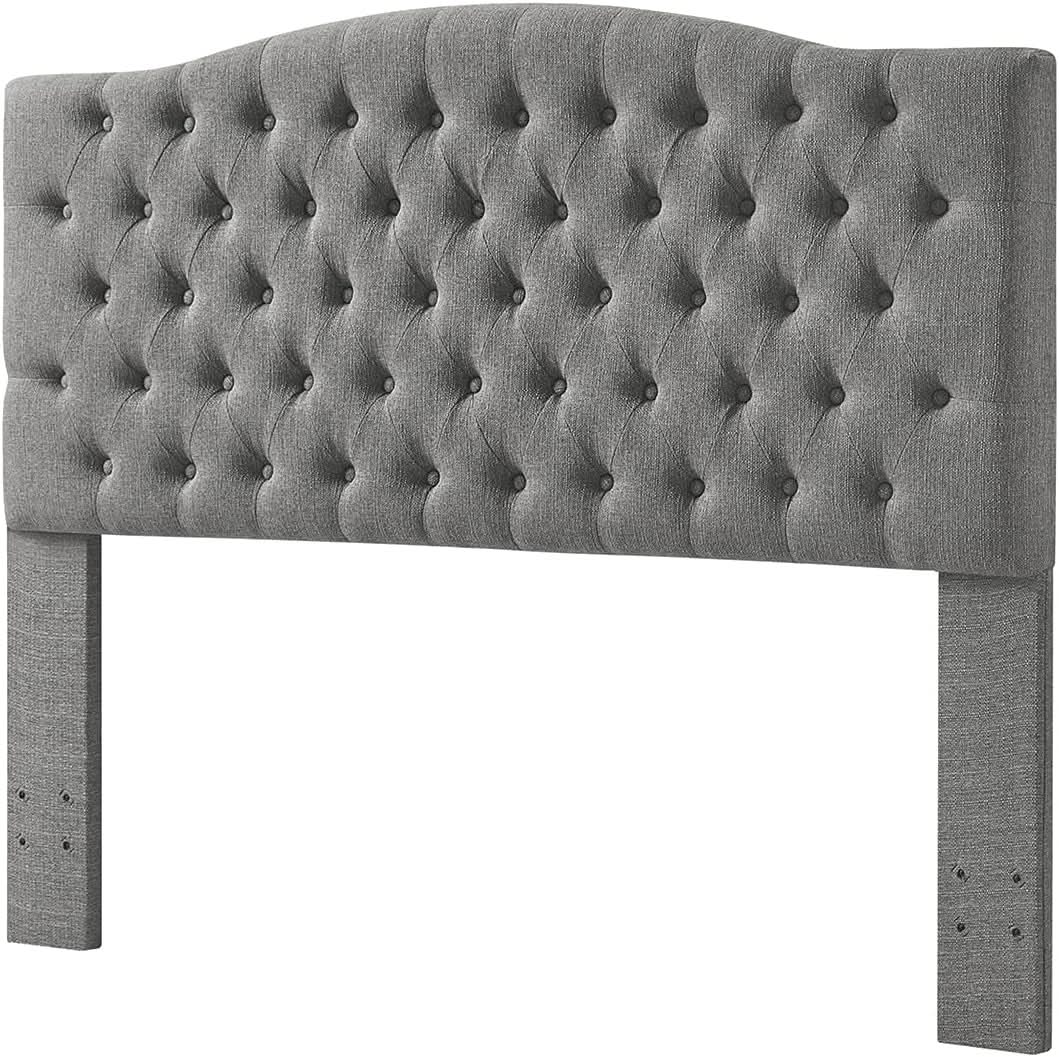 Elegant Linen Tufted Button Queen Headboard for Comfort from PriceLows™