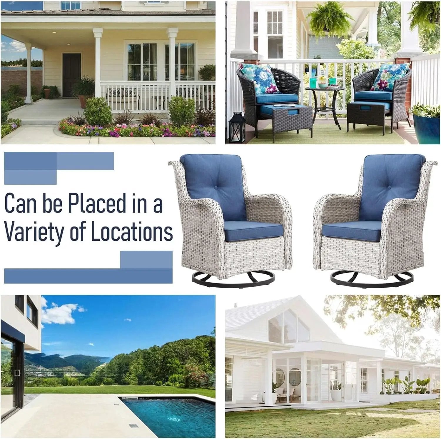 Cozy 11 Piece Outdoor Furniture Set with Swivel Chairs from PriceLows™