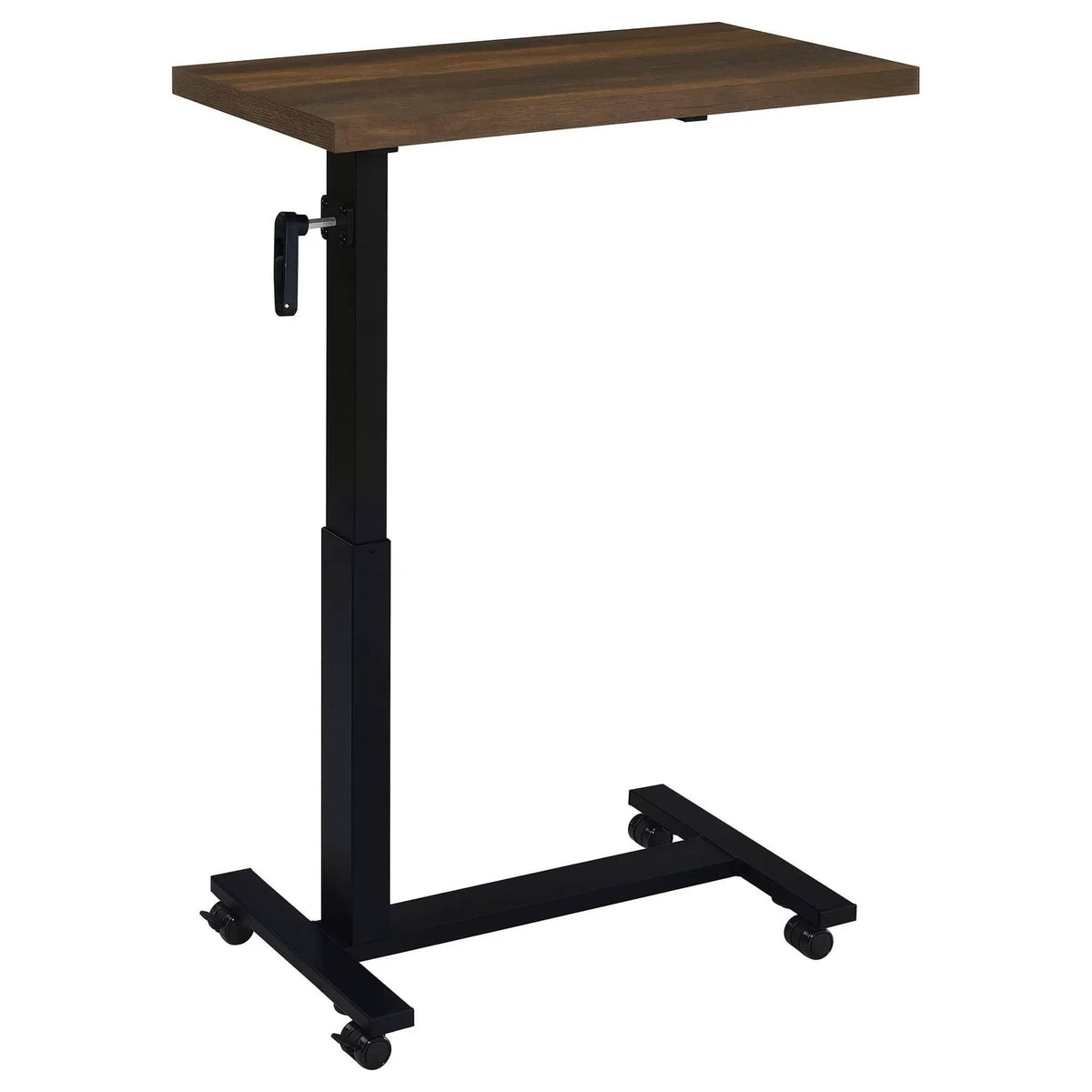 Westpark Height Adjustable Mobile Bedroom C-Table Dark Pine | 28 x 15.5 x 27.75 in | Steel & Wood | Bedroom