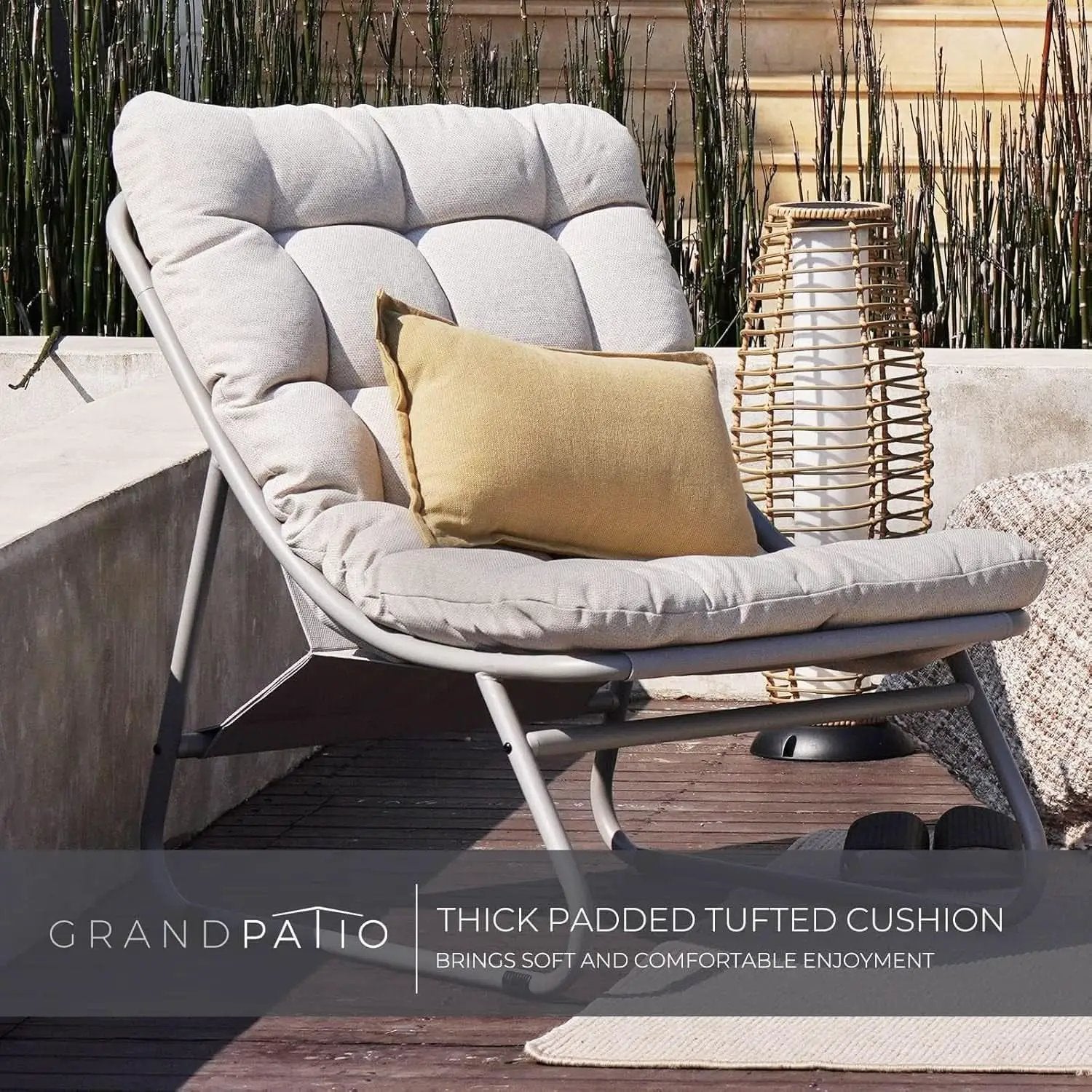 Outdoor Sofa Set For 4 With Thick Olefin Cushions Beige from PriceLows™
