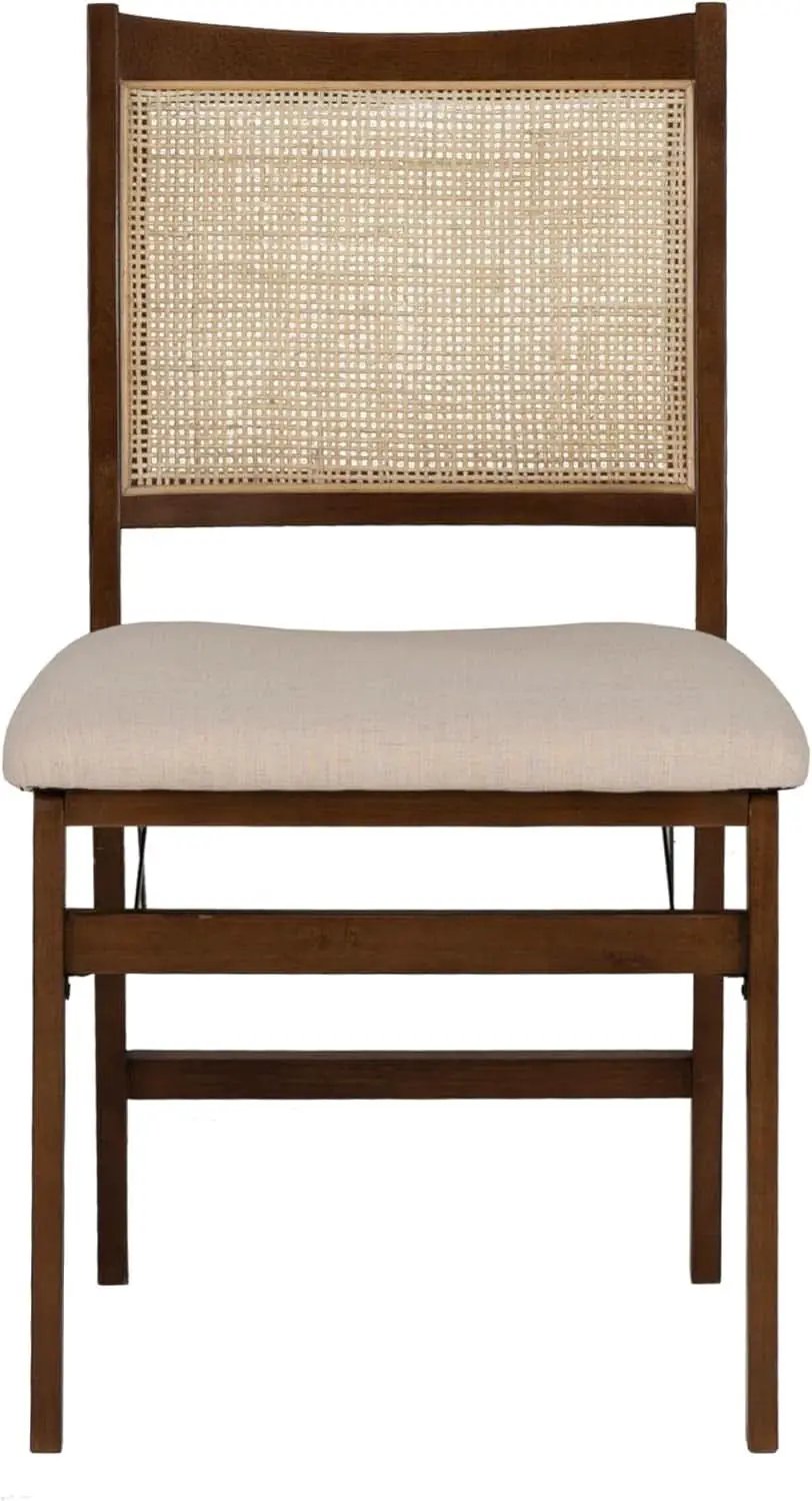 Kasi Brown Natural Rattan Cane Foldable Dining Side Chair from PriceLows™